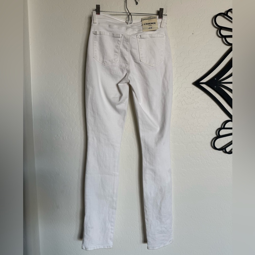 L’AGENCE Josie Women's White High Rise Skinny Jeans - 24 - Picture 5 of 8